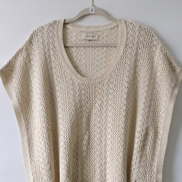 Sonoma Life + Style Women's Heather Ivory Crochet Pullover Sweater Size Small - Picture 2 of 8